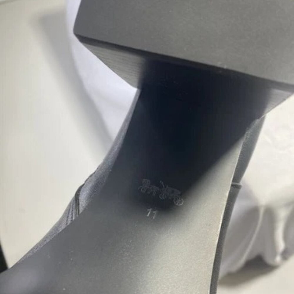 Coach Black Leather Ankle Booties with Side Zip - Picture 5 of 6